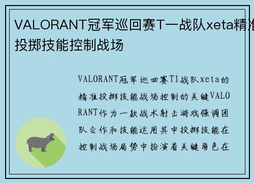 VALORANT冠军巡回赛T一战队xeta精准投掷技能控制战场